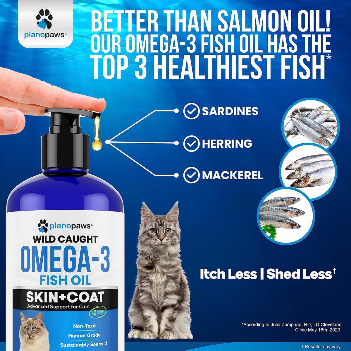 Authentic USA imported liquid fish oil for kitten and adult cat health care.
