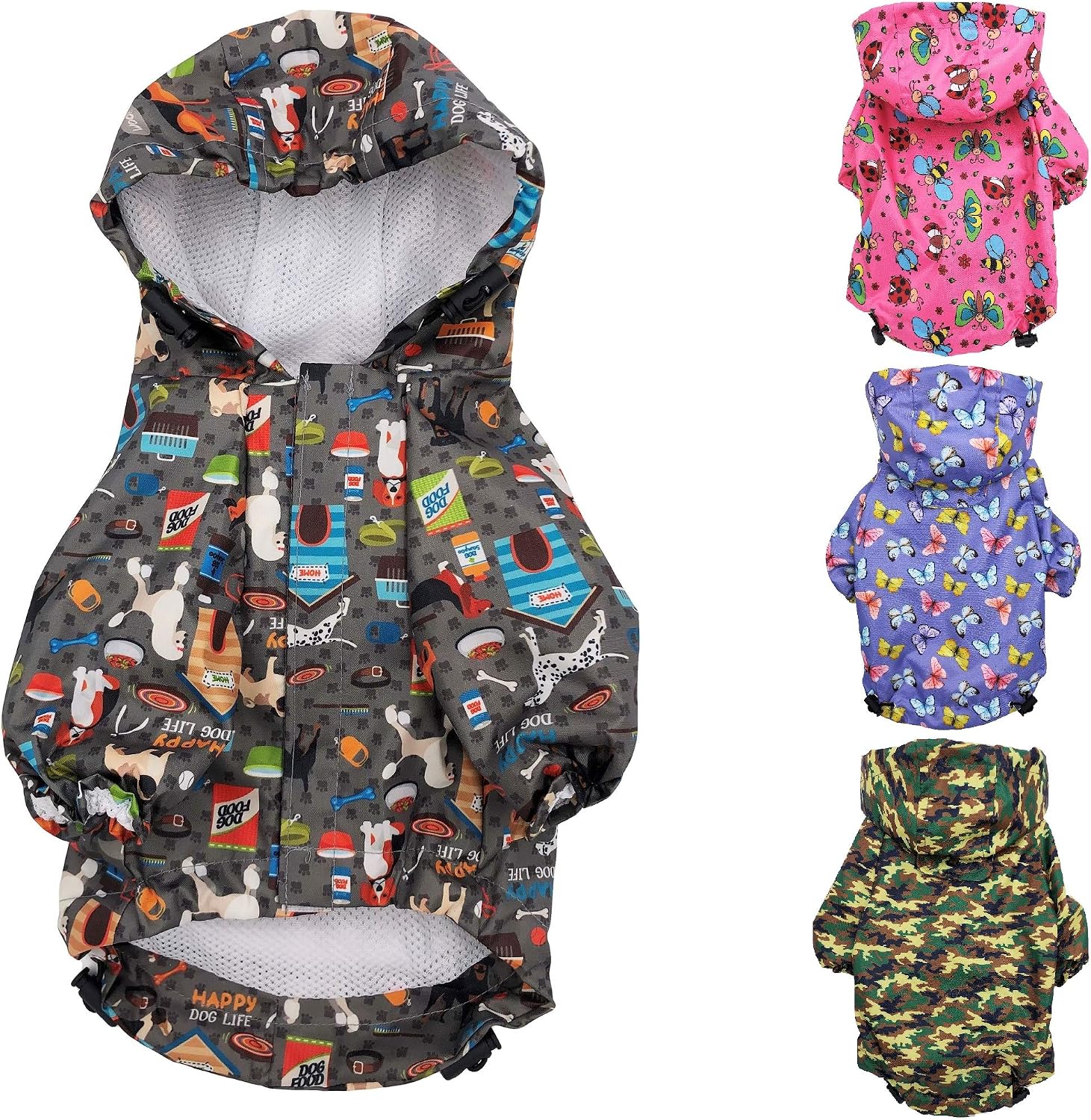 for Small Pet Cat Dog Raincoat Hoodie Coat Waterproof Rain Jacket Rainwear (XS: Length - 10", Purple) - Image 9