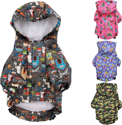 for Small Pet Cat Dog Raincoat Hoodie Coat Waterproof Rain Jacket Rainwear (XS: Length - 10", Purple) - Image 9