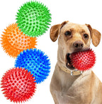 SHARLOVY Squeaky Balls for Pet Small Puppy, 6 Pack TPR Fetch Spike Balls for Dogs, Rubber 6 Pack Bright Colors Chew Teething Dog Toys, for Clean Teeth and Training, for Puppy Chew and Teething - Image 10