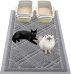 Smiry Cat Litter Box Mat 30x17, Non-Slip Water Resistant Litter Trapping Mat, Easy Clean Less Waste and Urine-Locking Cat Carpet for Indoor, Grey - Image 15