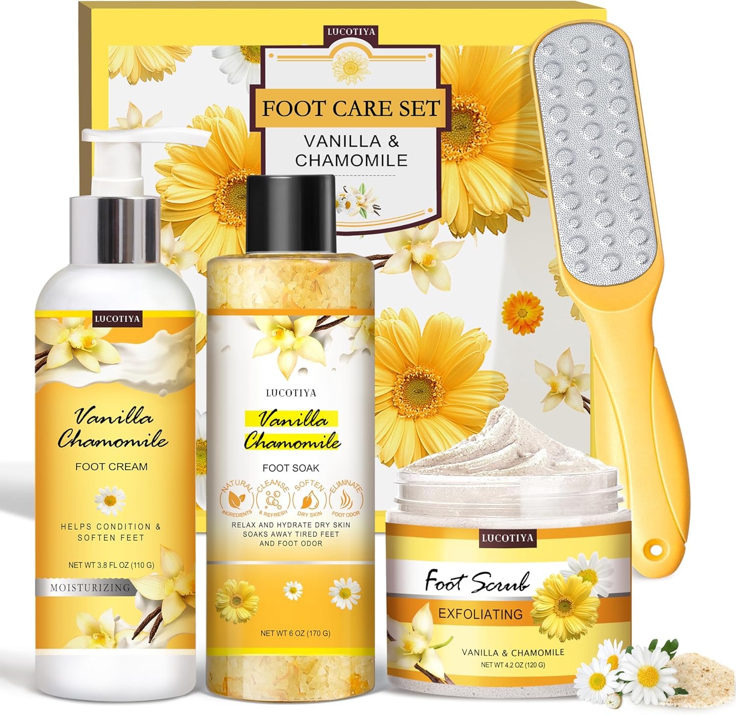 Lucotiya 4-piece foot soak set pedicure kit front view
