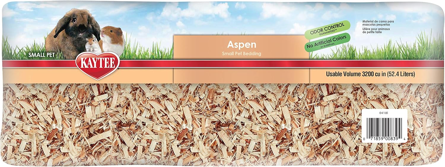 Small animal habitat with Kaytee aspen bedding base