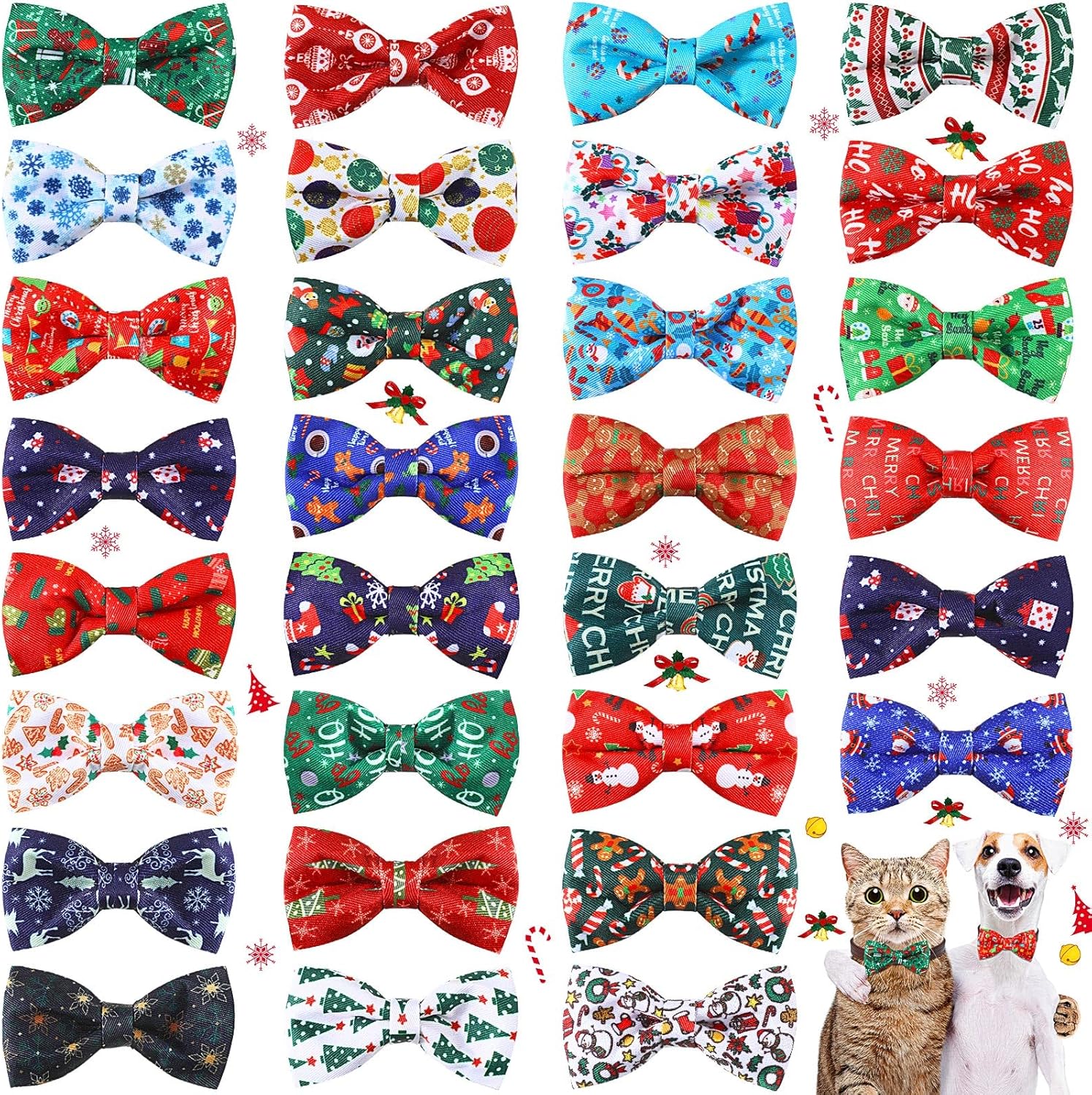 A domestic cat wearing the lightweight polyester Hawaiian pet bowtie in a colorful setting.