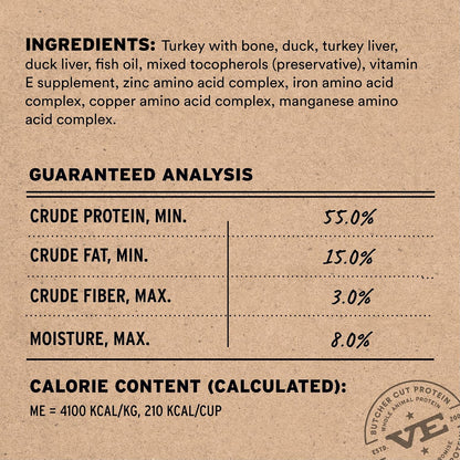 Premium freeze dried grain free cat food complete meal and mixer package back