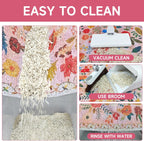 Soft pet rug capturing tracking granules from sensitive kitten paws close up