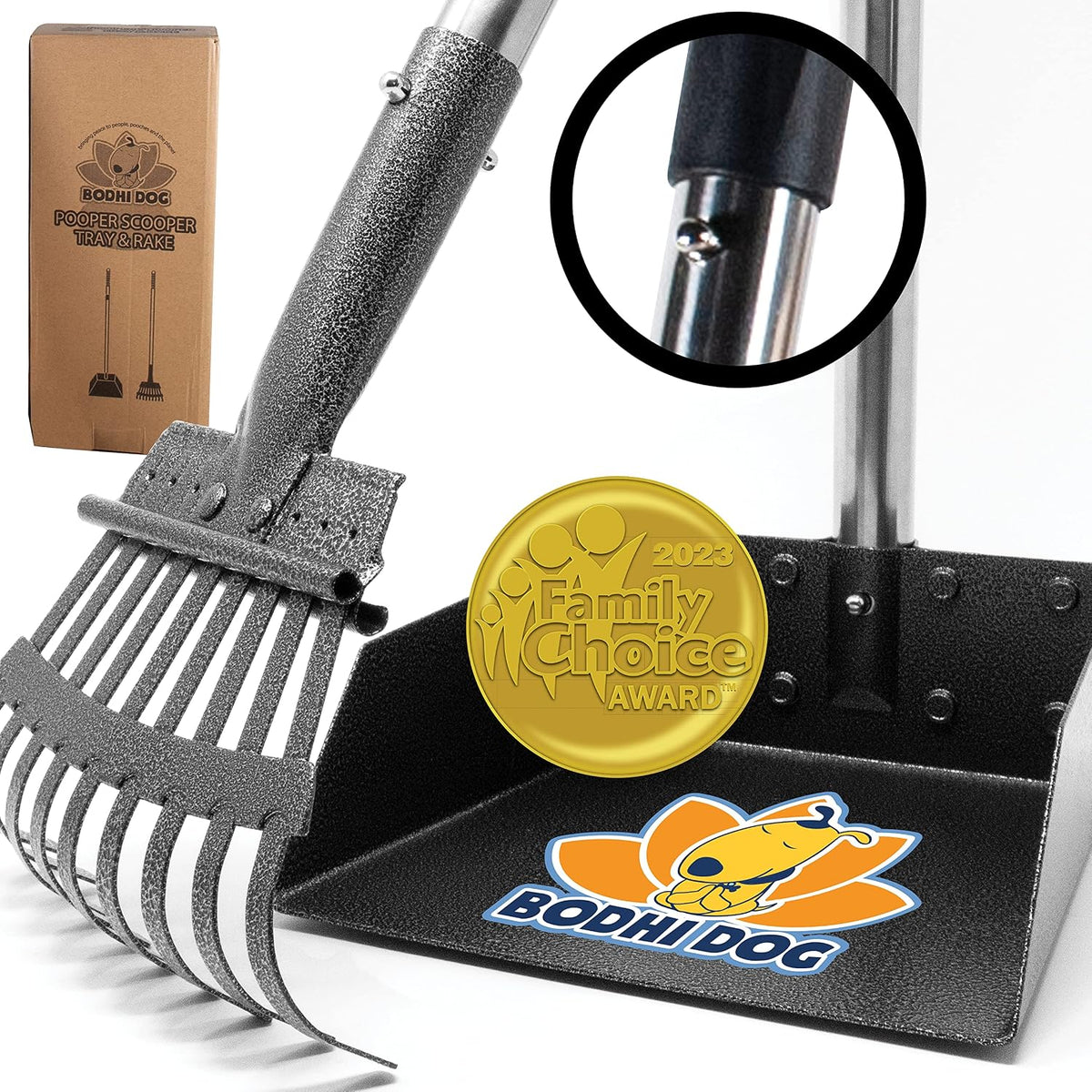 Premium imported USA dog poop picker package contents showcasing all assembly parts