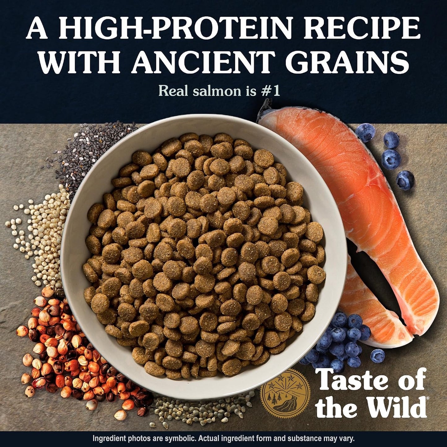 Authentic USA imported Taste of the Wild salmon dry kibble packaging for all life stages.