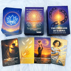 DPEHAKMK Karmic Healing Oracle Cards front view of the premium box package