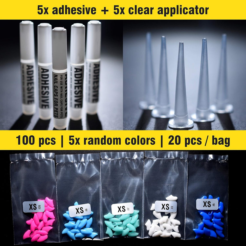 Zetpo 100 pieces vinyl cat nail caps box