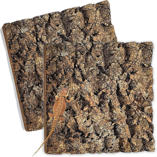 Tfwadmx natural cork terrarium background front view showing textured champagne wood bark sheets for reptile tanks.