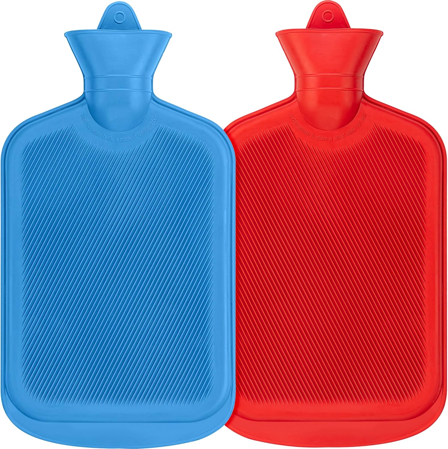 SteadMax 2 pack natural rubber hot water bottles front view