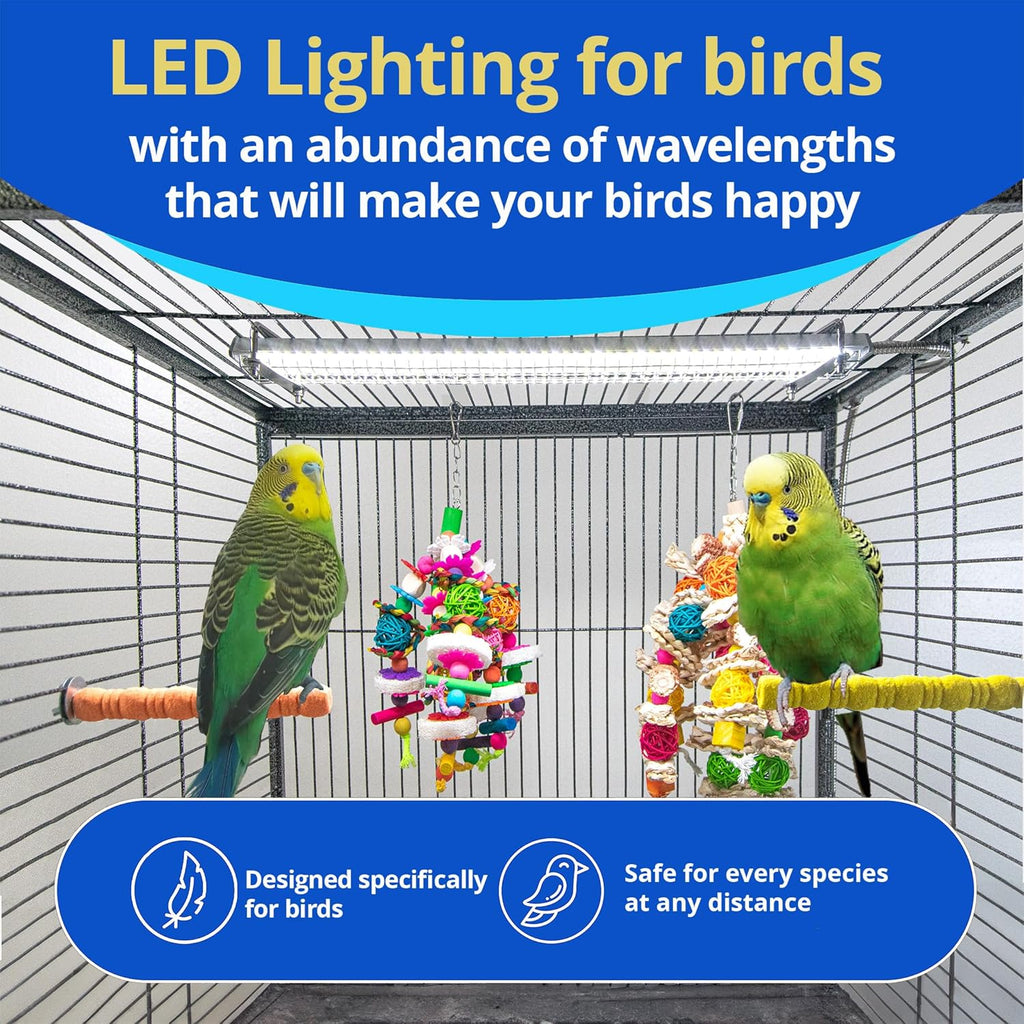 HappyBird Lighting Bird Cage Light with Chew Guard - Full Spectrum LED Pet Light - Simulates Natural Environment - Safe for Hookbill Birds - Easy to Install - (24" Long) - Image 2
