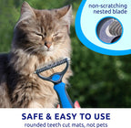 Pat Your Pet grooming rake showing nine teeth dematting side