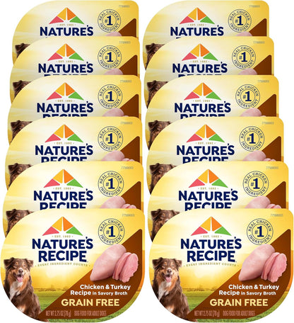 Nature's Recipe Grain Free Wet Dog Food Variety Pack, Chicken Recipes with Beef, Turkey & Lamb in Savory Broth, 2.75 oz. Cups (Pack of 12), 2 Count - Image 11