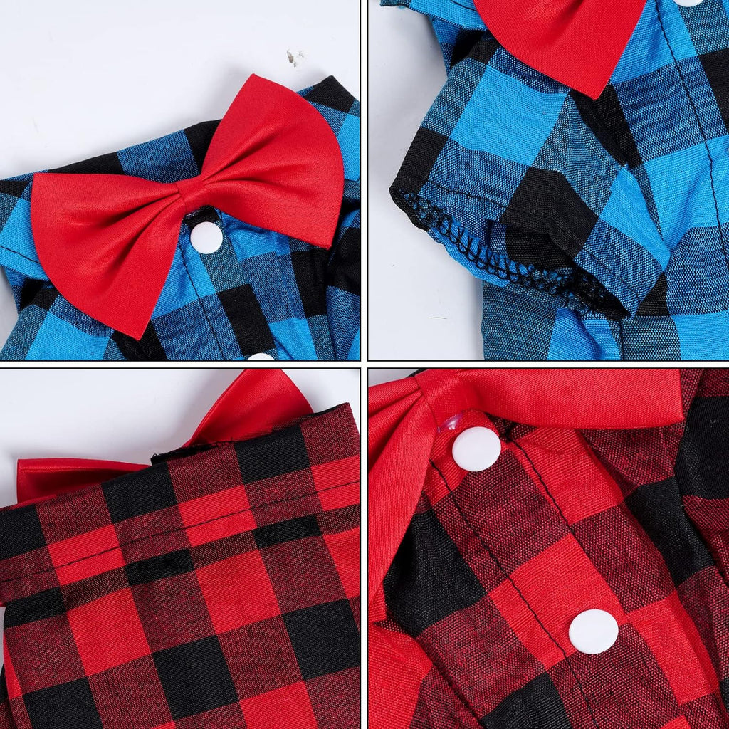 Tongcloud premium imported plaid pet apparel package showing all three color variants together