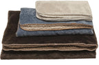 Elegant blanket stitch accent detailing on the edge of the pet throw