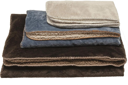 Elegant blanket stitch accent detailing on the edge of the pet throw