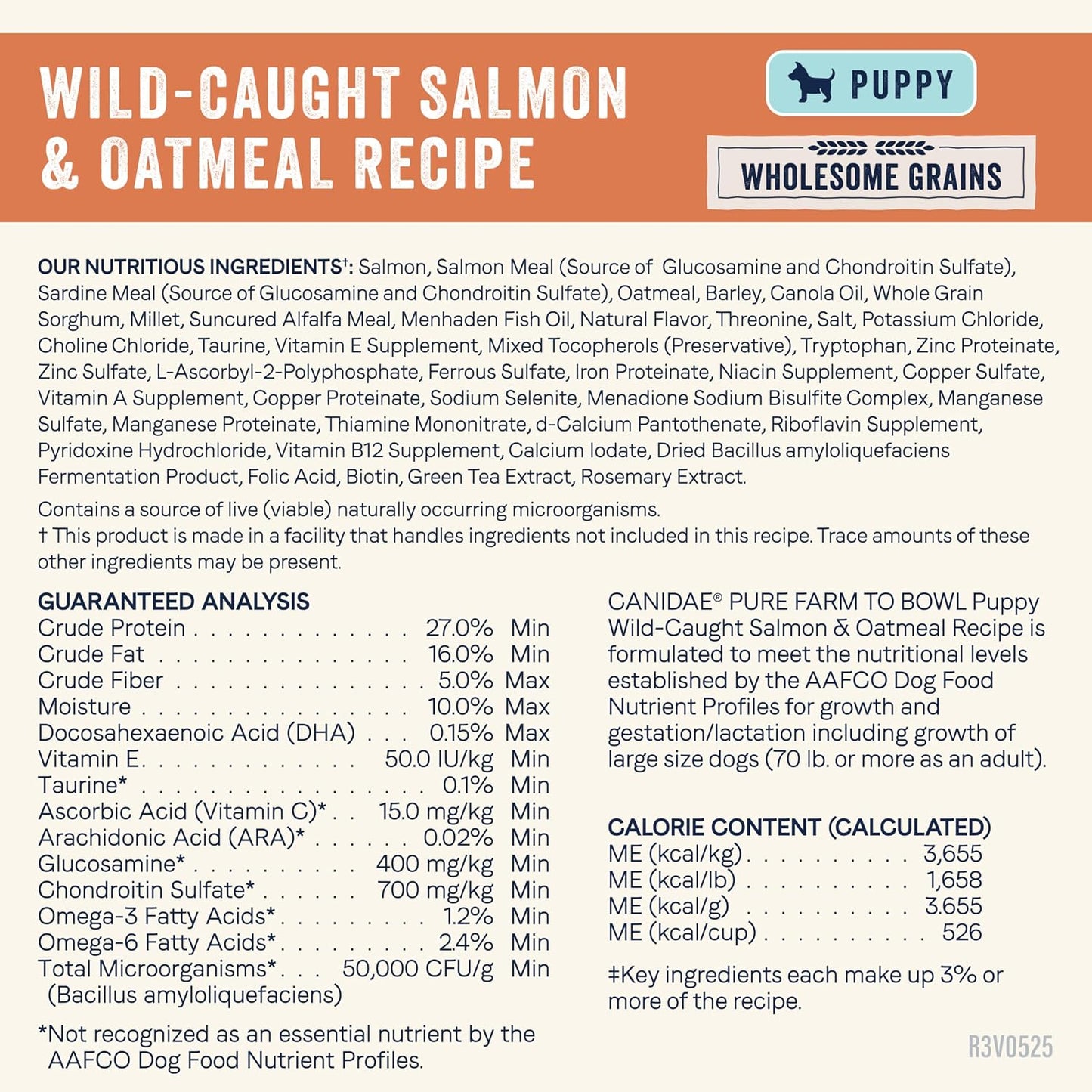 Canidae Pure Farm to Bowl Dry Puppy Dog Food - Balanced Nutrition - Limited Ingredient Formula - Grain, Wheat & Soy-Free - Puppy-Friendly - 4 lb - Wild-Caught Salmon & Oatmeal Recipe - Image 9