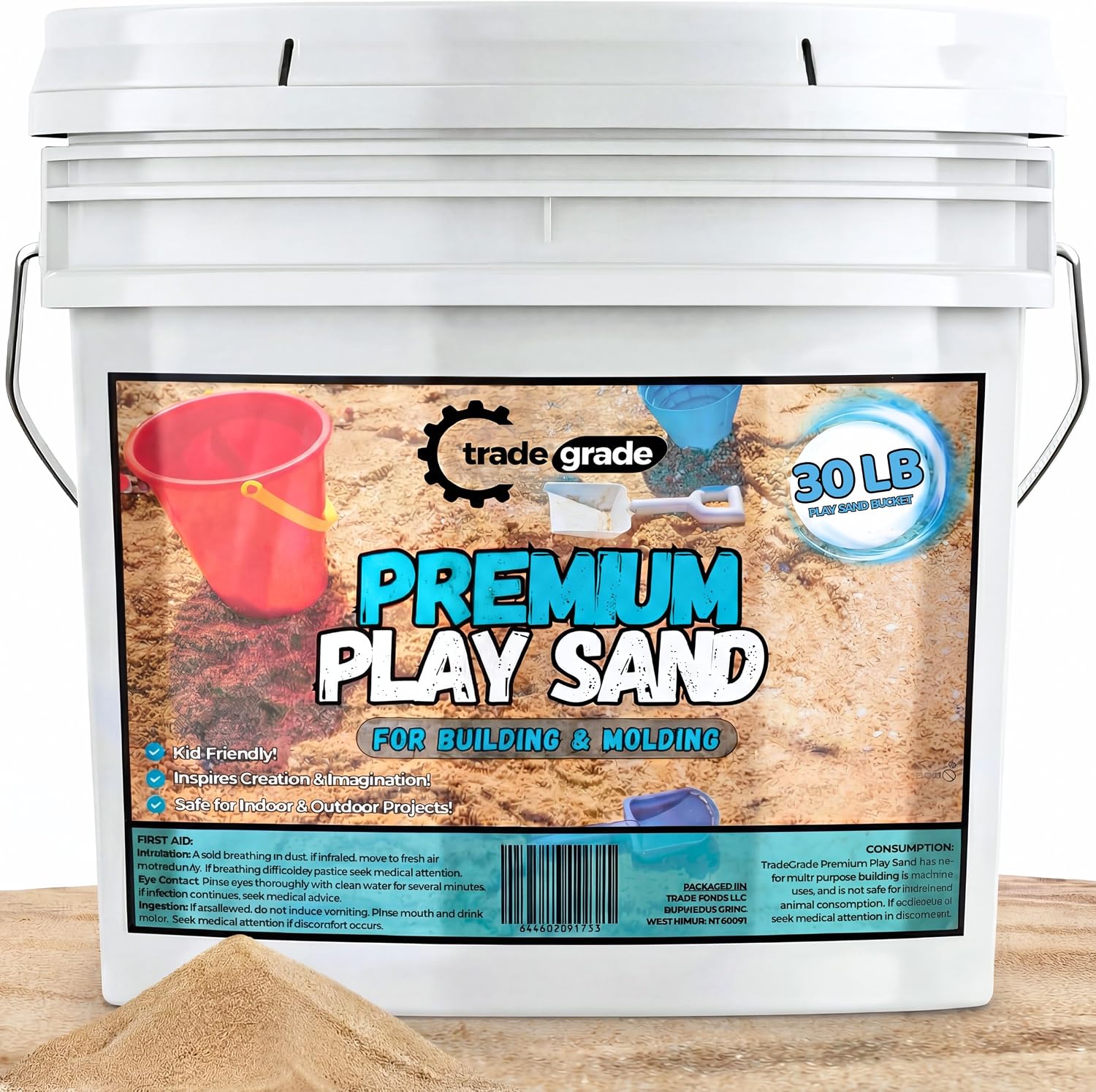 Trade Grade Play Sand for Sandbox Sand for Kids - Bulk Bucket Natural Play Sand for Kids, Sensory Play, Tables, & Outdoor Fun, Perfect for Wet Castle Building & Creativity (10 Pounds) - Image 10
