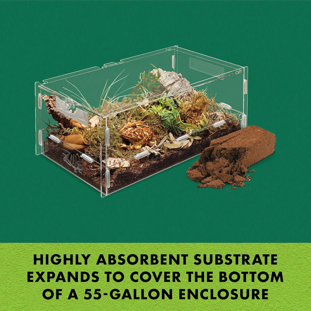 Zilla coconut husk brick packaging showing expansion details