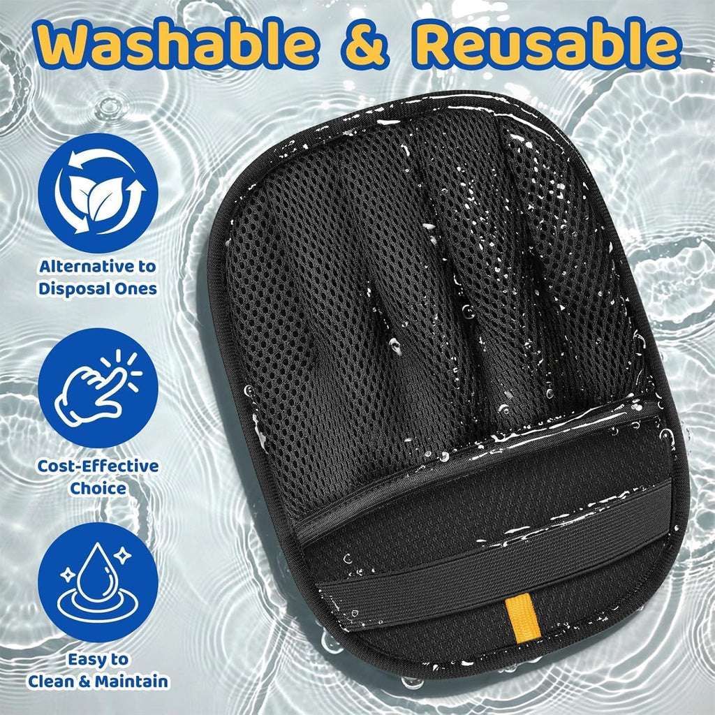 Washable pet shedding massage glove with breathable mesh back