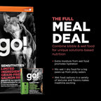 Go Solutions Sensitivities salmon recipe premium kibble displaying product benefits