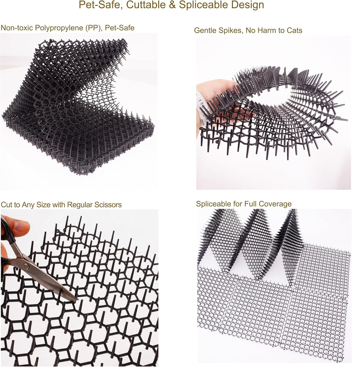 Garden application of Vtedu cat spike mat for plant protection
