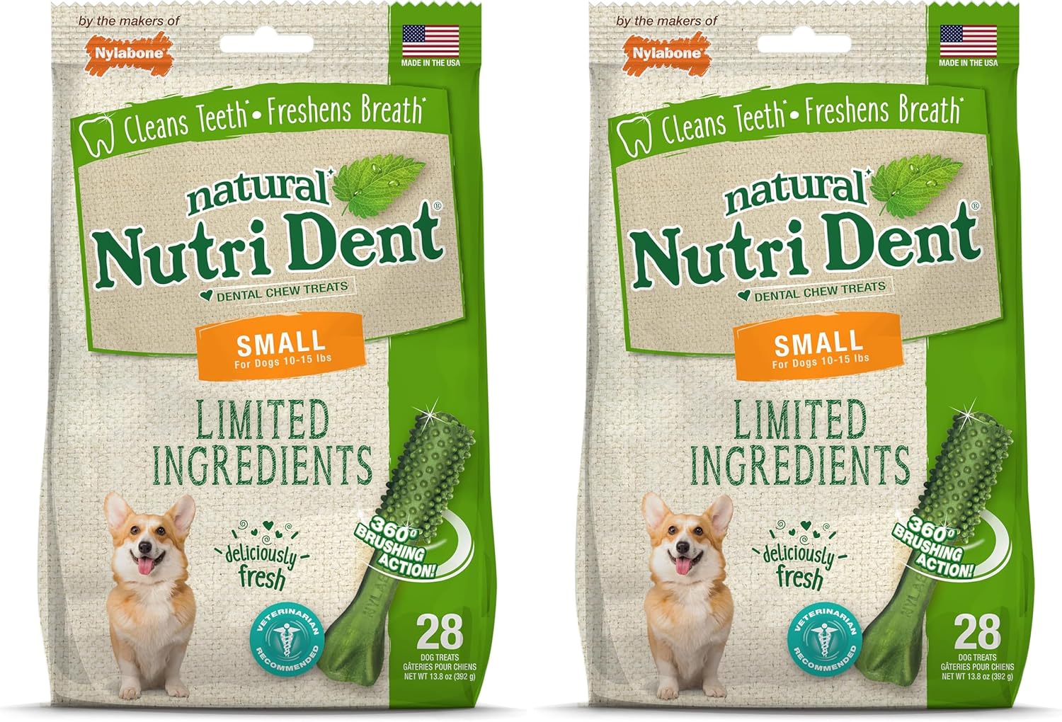 Nylabone Nutri Dent Dog Dental Chews - Natural Dog Teeth Cleaning & Breath Freshener - Dental Treats for Dogs - Filet Mignon Flavor, Small (64 Count) - Image 14