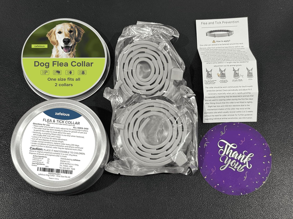 Dog wearing Monipgu flea and tick prevention collar