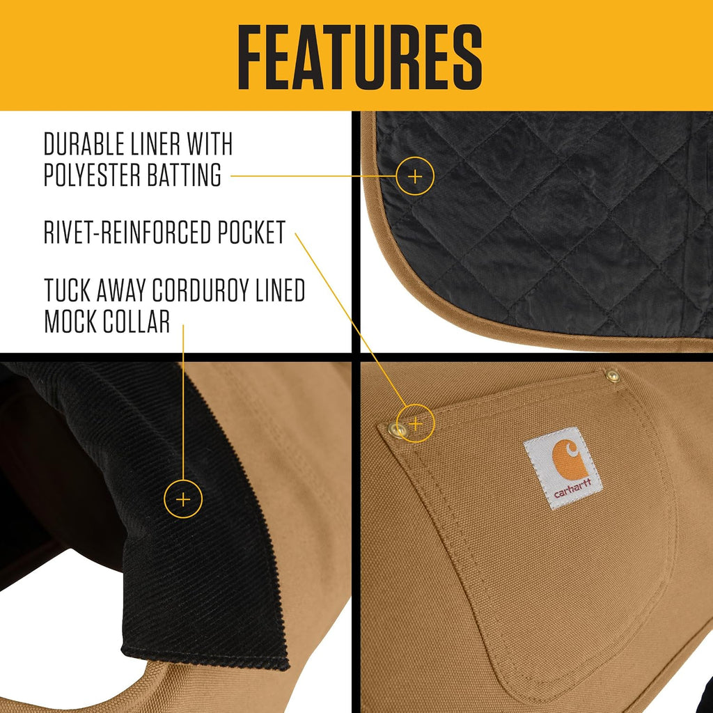 Adjustable hook and loop straps on Carhartt dog jacket