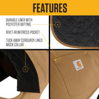 Adjustable hook and loop straps on Carhartt dog jacket