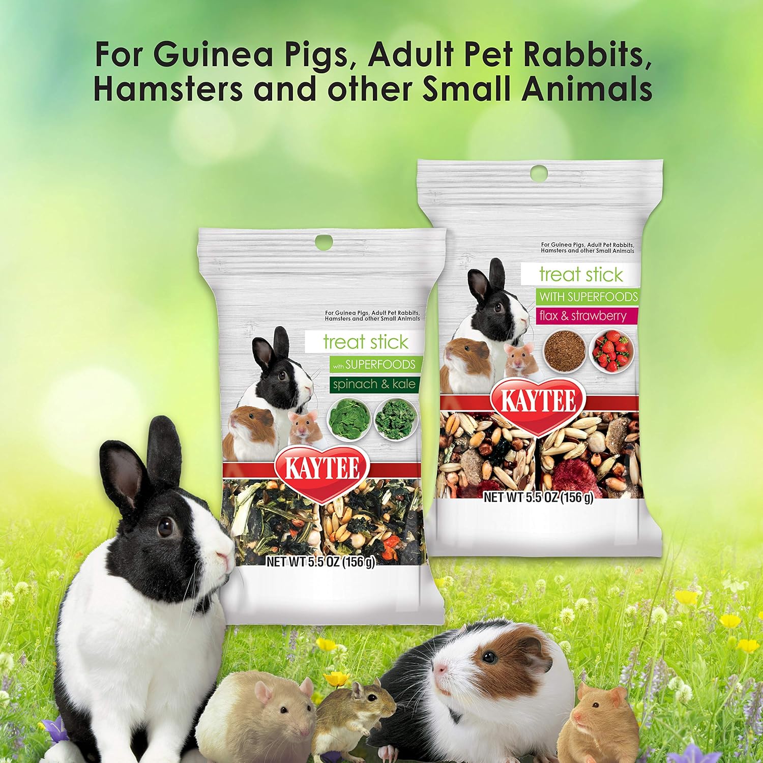 Kaytee imported authentic superfood small animal snack stick product display