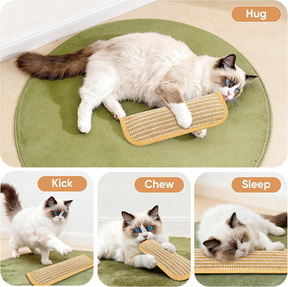 Cat playing with sisal catnip pillow kicker toy