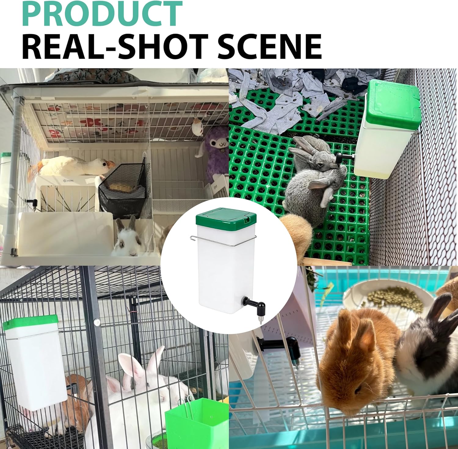 2Pack Rabbit Water Bottle,32oz Small Animal Water Bottle for Cage,Food Grade Plastic Water Dispenser for Small Pet/Bunny/Rabbits/Guinea PigsGuinea Pigs/Ferret/Hamster/Guinea Pig/Chinchilla/Mouse - Image 5