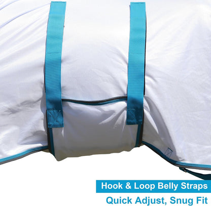 LEAFOREST equine mesh blanket side profile showcasing detachable neck cover