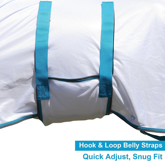 LEAFOREST equine mesh blanket side profile showcasing detachable neck cover