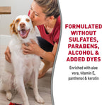 Dog being groomed with Nature's Miracle freshening spray