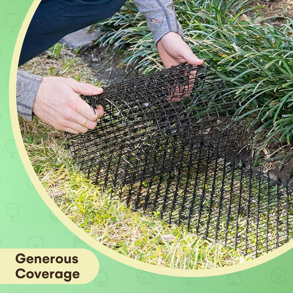 Homarden scat mat wrapped securely around an outdoor tree trunk