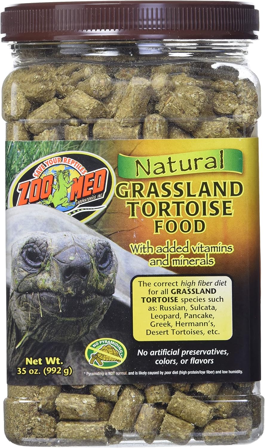 Zoo Med Natural Grassland Tortoise Food 35 Ounce front view container
