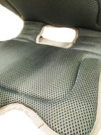 Rear view highlighting the secure buckle closures and high-visibility reflective trim of the small dog backpack.