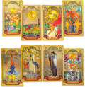 KIINO 78 gold foil tarot deck with guidebook and storage box front view
