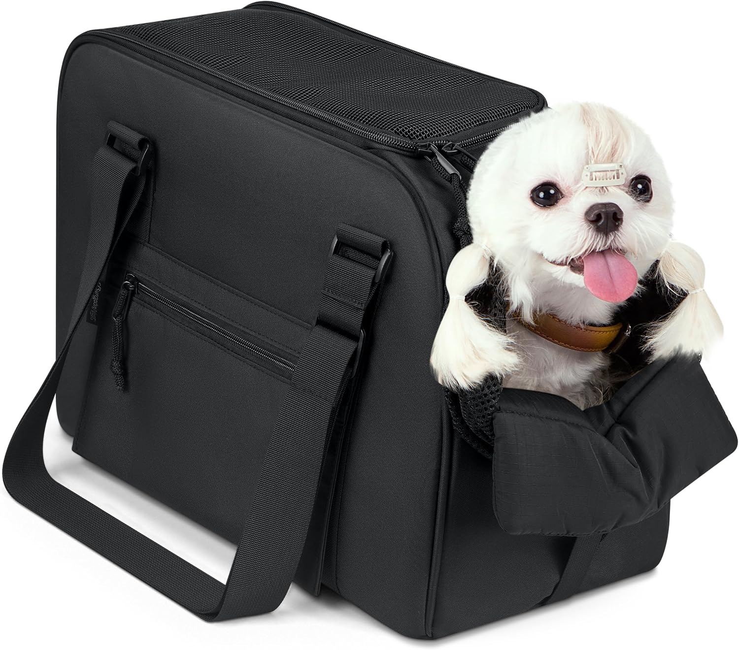 BurgeonNest dog purse carrier front view black color
