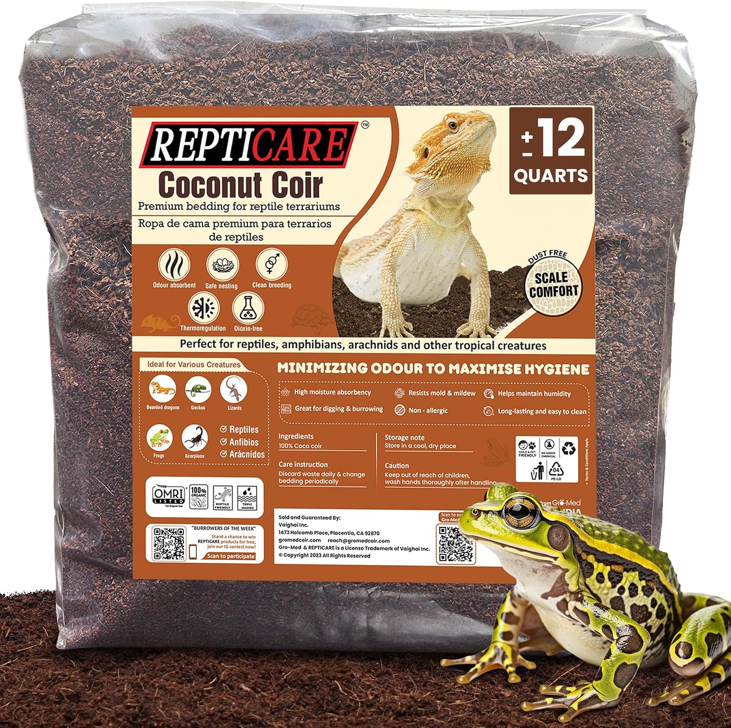 Gro-Med ReptiCare Coconut Fiber Substrate front view of the packaging