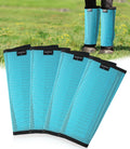 HackFond Breathable Mesh Horse Fly Boots front view showing sky blue color and mesh fabric texture