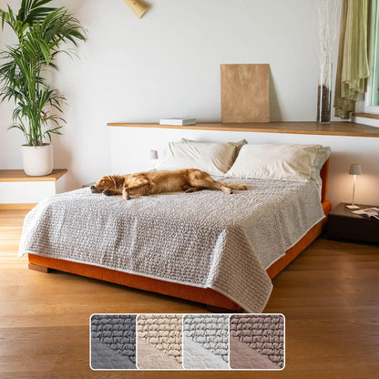 PAULATO BY GA.I.CO. Waterproof Blanket for Bed - Queen Absorbent Couch Cover - Machine Washable Stain-Proof Pad for Large Sofa - Pets Dogs & Cats Friendly Protector - Soft Taupe - Image 11