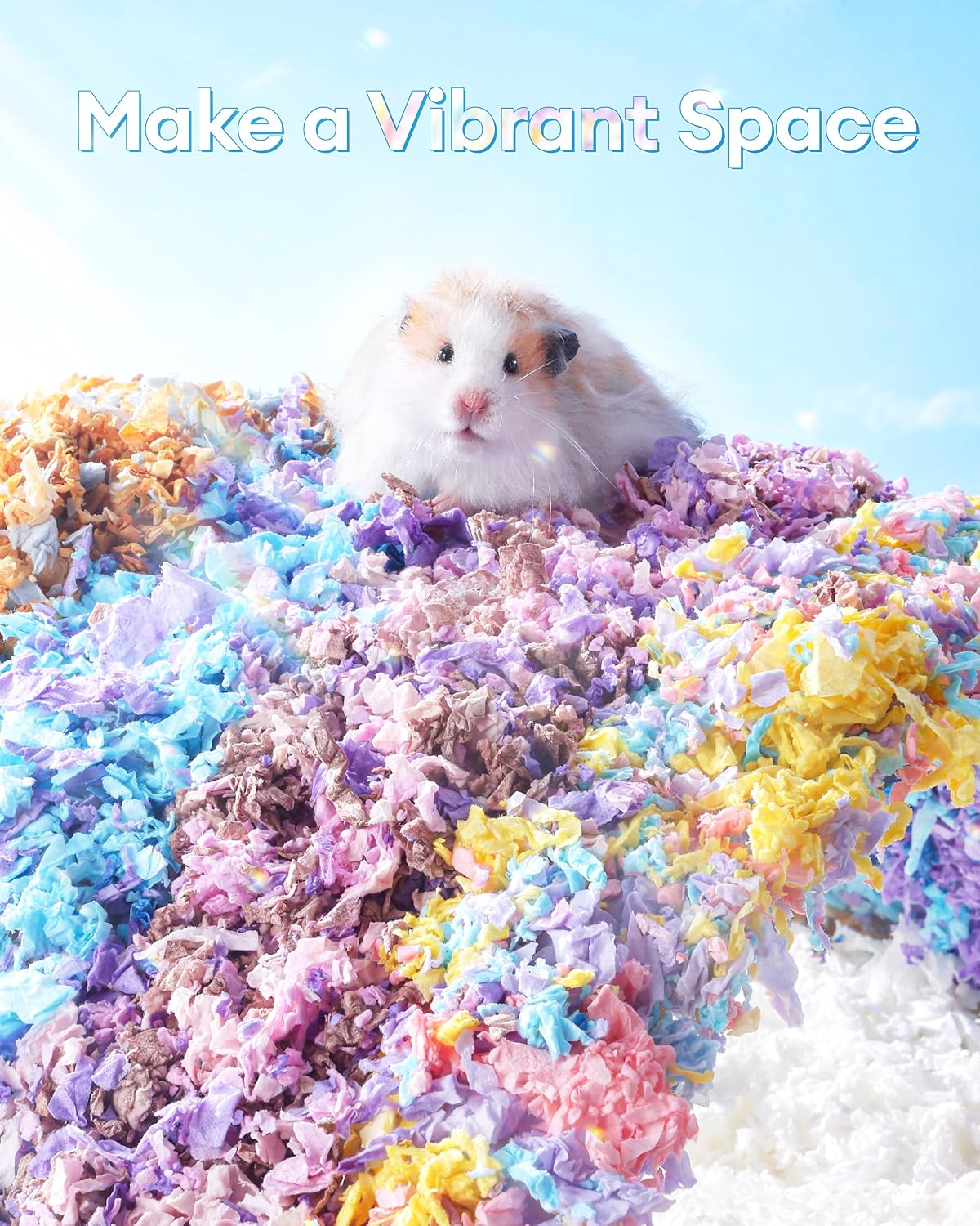 BUCATSTATE Hamster Bedding 70L, Truly 99% Dust-Free Small Animal Paper Bedding Odor Control, Cozy Hamster Litter for Rabbit Rat Syrian Dwarf Hamsters Gerbils (Harvest Sunset) - Image 8
