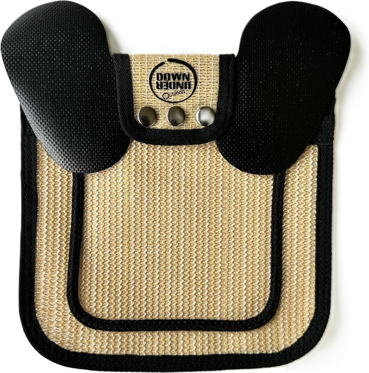 UV stabilized grey mesh poultry apron showcasing shoulder cover assembly