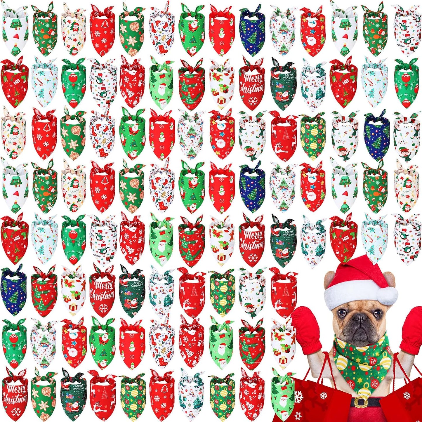 Abbylike 100 Pcs Paw Print Dog Bandanas Bulk Cute Footprint Bandanas for Dogs Triangle Kerchief Bib Scarf for Pets National Dog Day Party Costume Photo Props Accessories Pet Shops (25.6 x 17.7 x 17.7) - Image 13