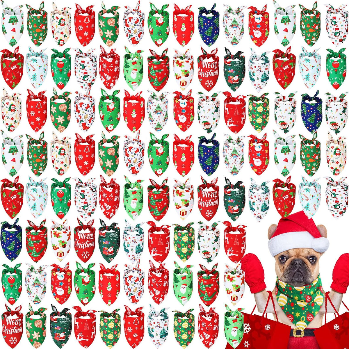 Abbylike 100 Pcs Paw Print Dog Bandanas Bulk Cute Footprint Bandanas for Dogs Triangle Kerchief Bib Scarf for Pets National Dog Day Party Costume Photo Props Accessories Pet Shops (25.6 x 17.7 x 17.7) - Image 13